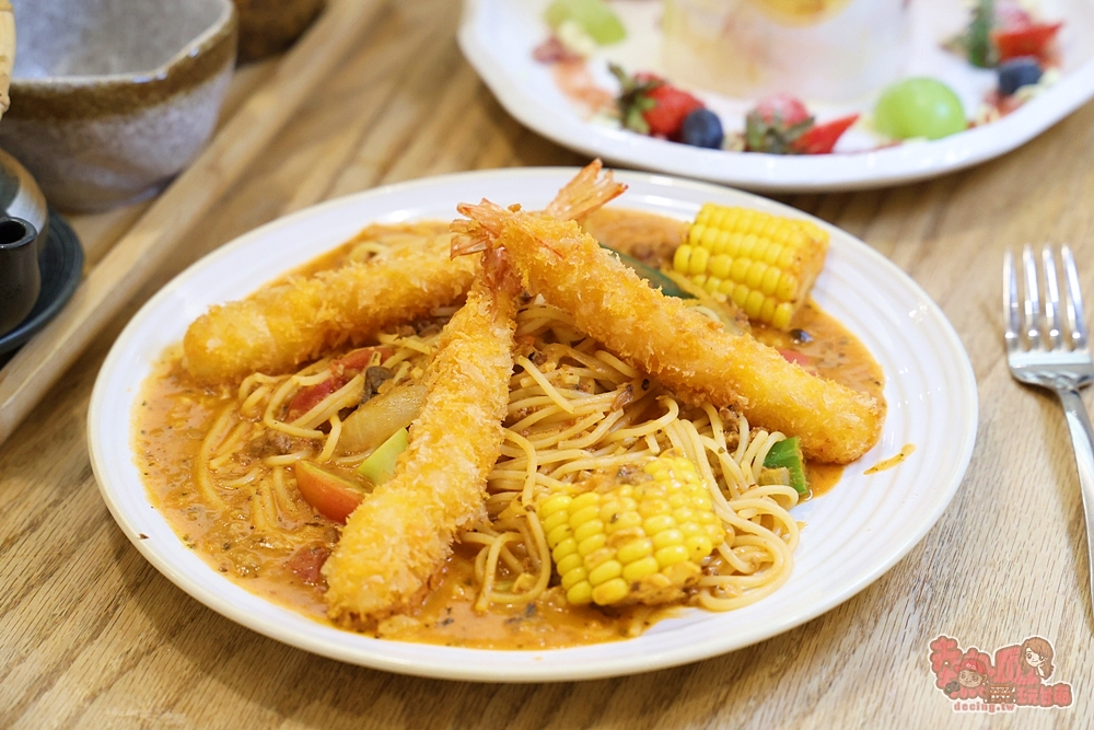 炸蝦番茄肉醬義大利麵