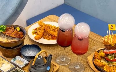 雙色起司瀑布漢堡登場｜台南三井泡泡飲、釜飯與親子用餐