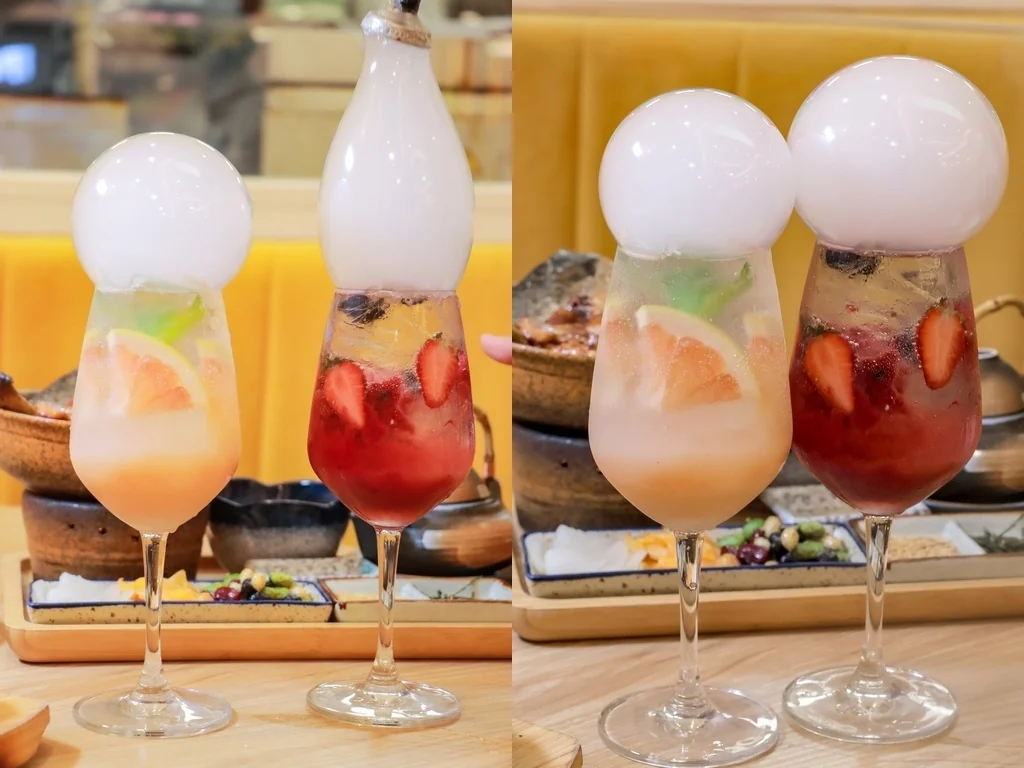 白桃與莓果氣泡飲泡泡秀