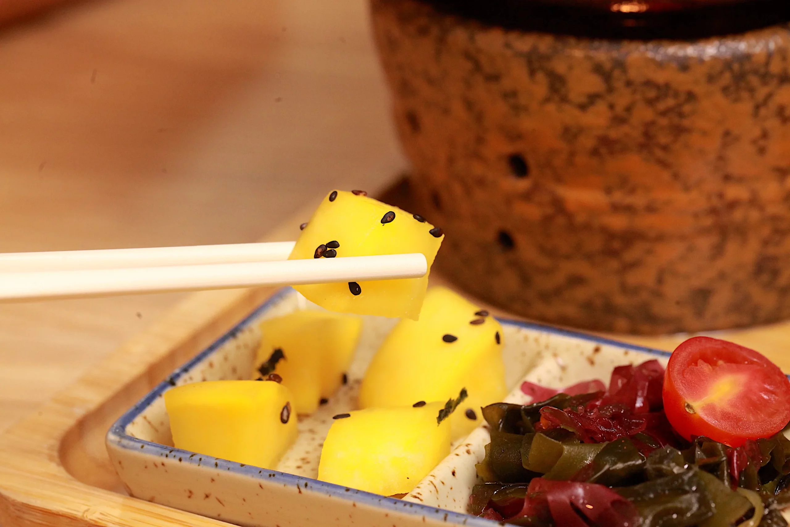 釜飯套餐的白蘿蔔小菜