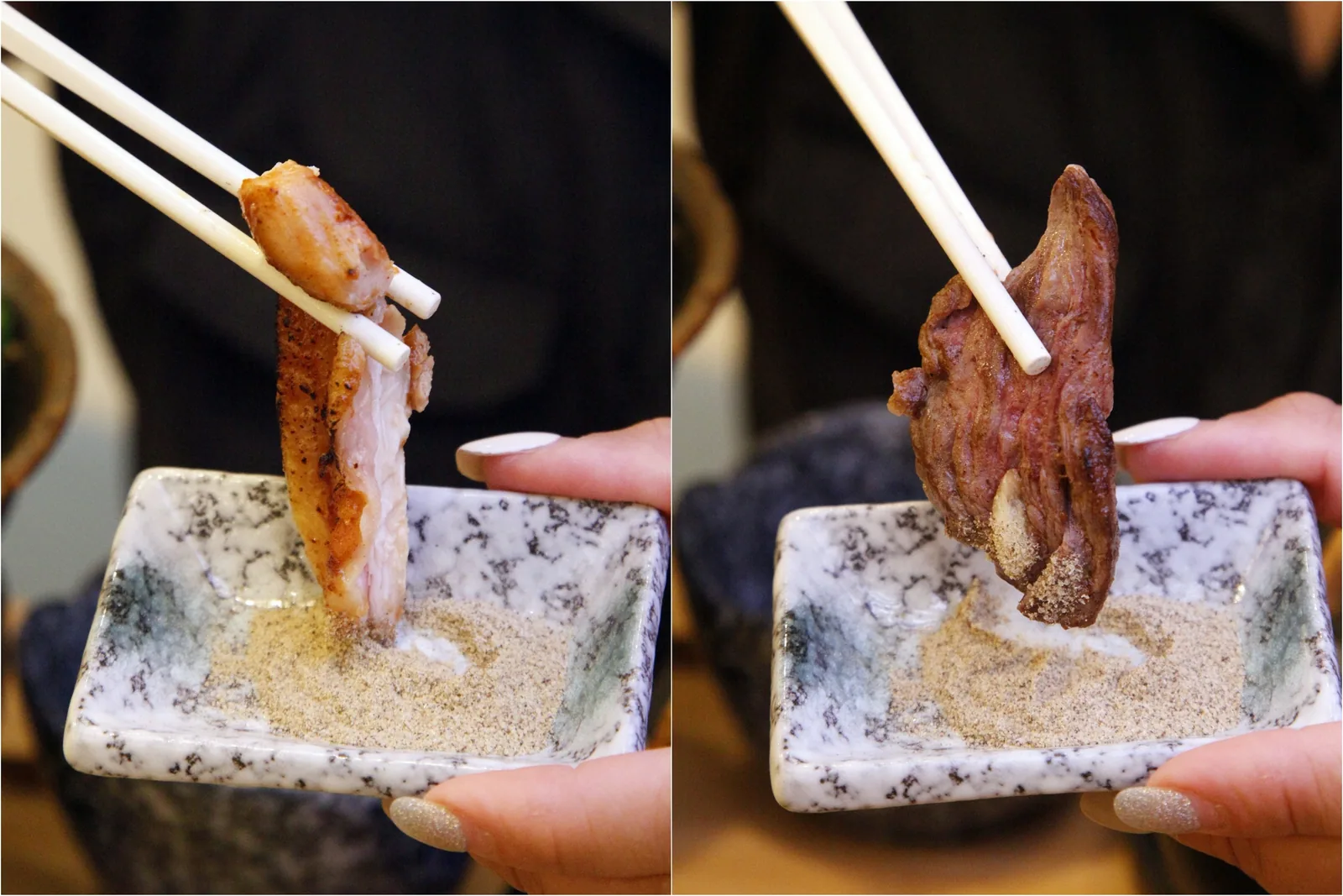 牛小排與烤雞腿蘸醬