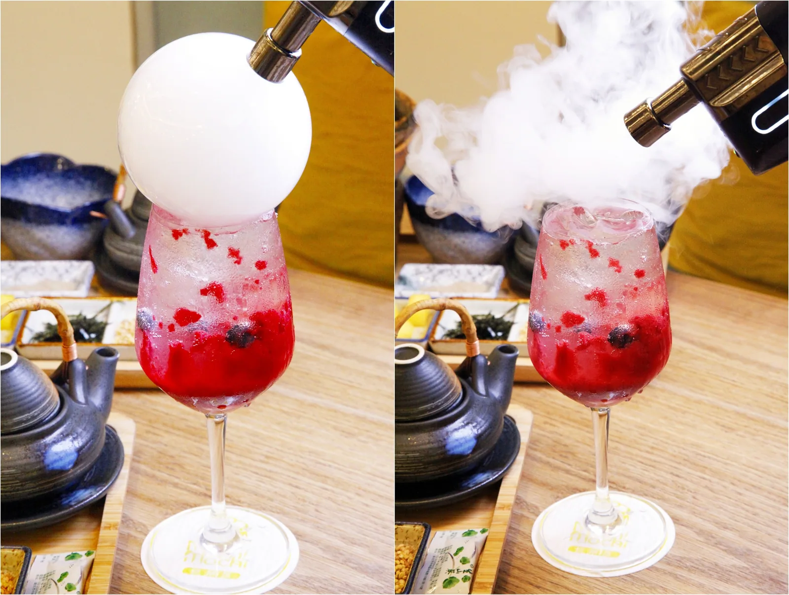 招牌莓果氣泡飲製作過程